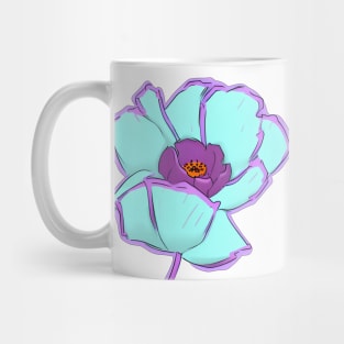 Retro Digital Colored Poppy Flower Illustration (MD23Mrl002c) Mug